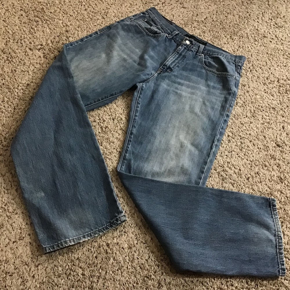 Vintage Calvin Klein Men's Jeans 34w Relaxed Straight Easy Fit Y2K Medium Wash